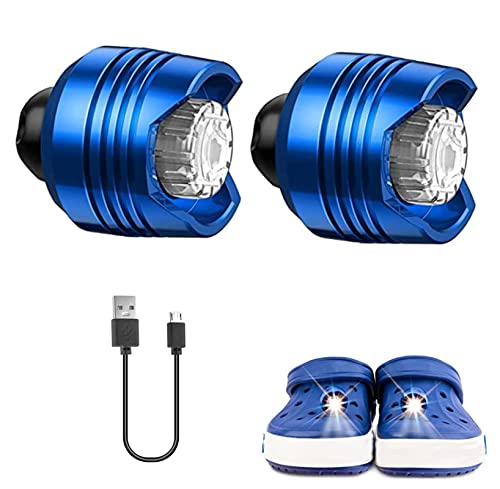 2Pcs Rechargeable Headlights for Croc Shoes Fashionable Clog Lights Charm Accessories for Kids Boys Men Women Crocs Shoes Croc Lights Attachments for Dog Walking, Handy Camping