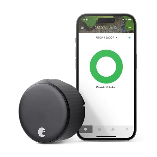 August Home, Wi-Fi Smart Lock (4th Generation) – Fits Your Existing Deadbolt in Minutes, Matte Black