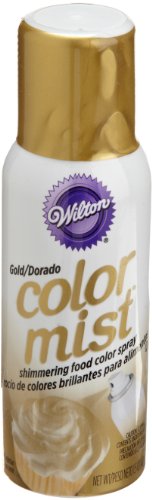 Wilton Color Mist, Shimmering Food Color Spray, for Decorating Cakes, Cookies, Cupcakes or any Food for a Dazzling Effect, Gold, 1.5 Oz