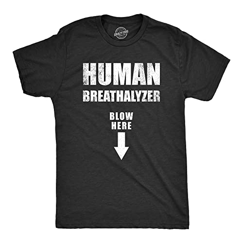 Mens Human Breathalyzer Blow Here T Shirt Funny Sex Blowjob Joke Tee for Guys Funny Mens Shirts for Adult Humor with Sarcastic Sayings Black - Blow XL