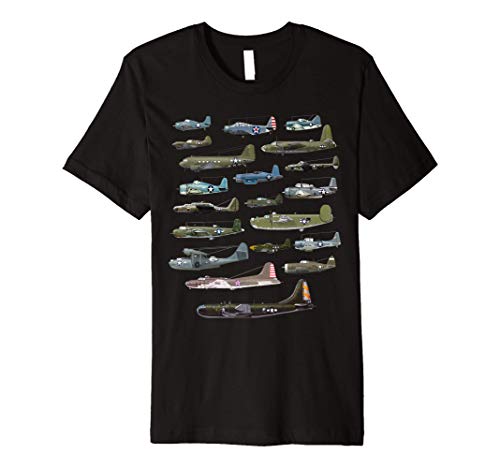 American WW2 Warplanes Warbirds Plane Spotting Premium T-Shirt