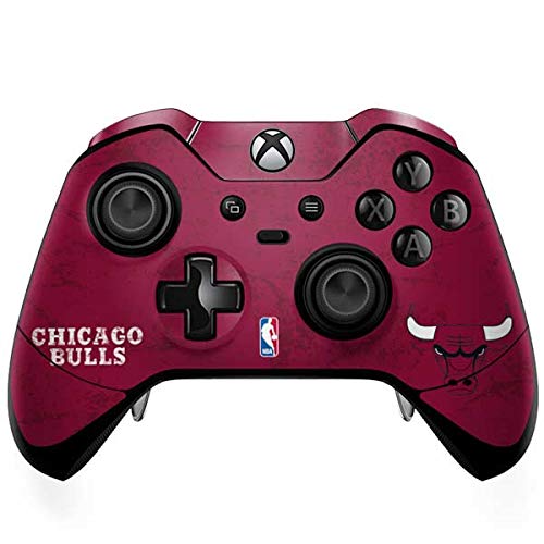 Skinit Decal Gaming Skin Compatible with Xbox One Elite Controller - Officially Licensed NBA Chicago Bulls Red Distressed Design