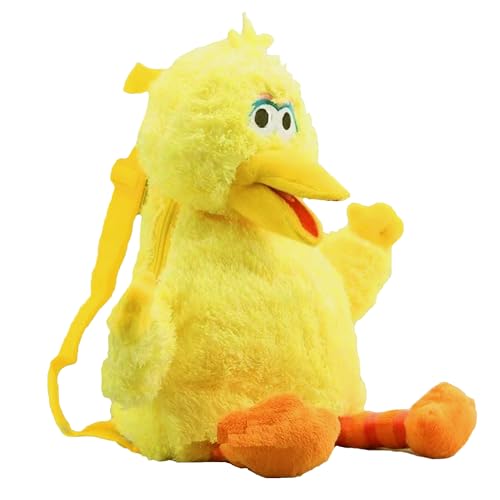 RONIAVL Big Bird Plush Backpacks for Toddler,Anime Backpack Cartoon Schoolbag Boys and Girls, Christmas Gift School or Travel