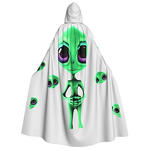 TOMPPY Green Alien Unisex Hooded Cloak Adult Halloween Cloak Hooded Cape for Halloween Christmas Cosplay Costume