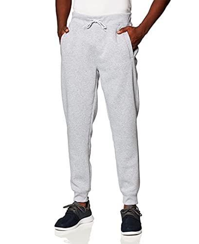 WT02 Men's Fleece Sweatpants & Joggers (Regular & Extended Sizes), Heather Grey, Medium