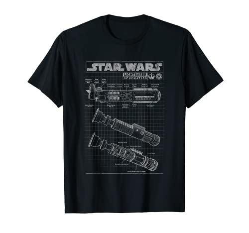 Star Wars Lightsaber Schematic Diagram Graphic T-Shirt T-Shirt