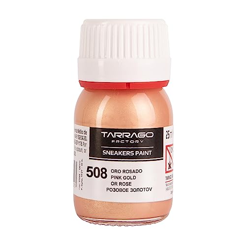 Tarrago Sneaker Leather Paint–Acrylic Customize Shoe Paint–for Sneakers, Boots, Bags, Purses–Matte,Flexible, Perfect Coverage–Rose Gold #508 – 0.8 Fl.Oz.