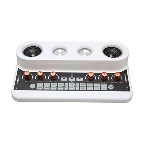 Sound Effects Board Set, Super Bass All in One High Capacity Battery 8 Live Sound Effects Podcast Equipment Bundle RGB Breathing Light for Phone for Streaming (White)