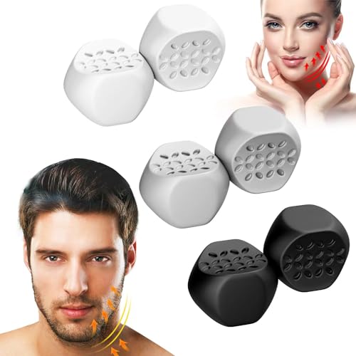 Jaw Exerciser for Men & Women - 3 Resistance Levels Silicone Jawline Shaper (6 PCS) with Case - Slims & Tones Face Powerful Jawline Trainer - Facial Exerciser for Beginner Intermediate Advanced User