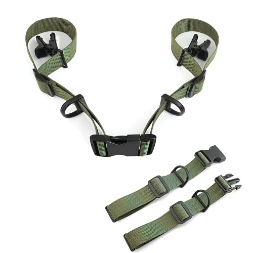 Ikerall 2 Pack Adjustable Backpack Sternum Straps Chest Belt Hardness Strap with Anti-Slip Fixed Clips and Quick Release Buckles for Camping Hiking Jogging(2 Pack/Army Green)