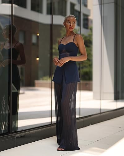 The Drop Women's Sky Captain Organza Inset Long Corset Top by @signedblake, M