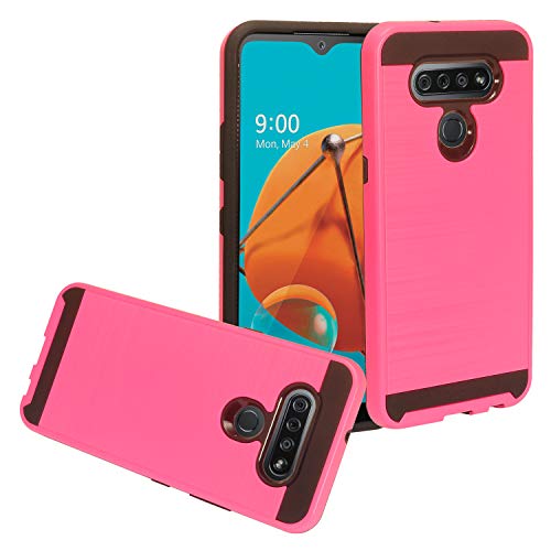 CELZEN - for LG K51, LG Reflect (LM-K500) - Brushed Style Hybrid Phone Case - CS3 Hot Pink