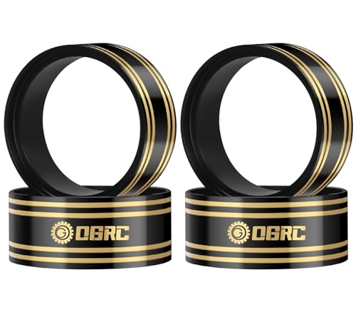 OGRC 1.9 Inch Brass Internal Beadlock Ring Clamp Ring 110g Heavy Wheel Counterweight Clamp Ring Fits 1.9 Wheel Rim for 1/10 TRX4 TRX6 Axial SCX10 I II III Pro Redcat GEN7 GEN8 RC Crawler Car (Black)