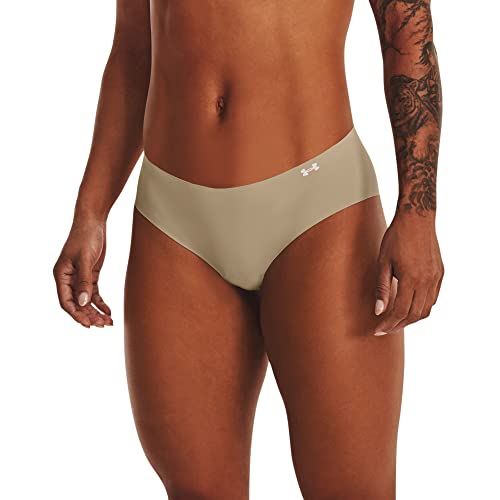Under Armour Women's Pure Stretch Hipster 3-Pack, (249) Beige/Beige/White, Small