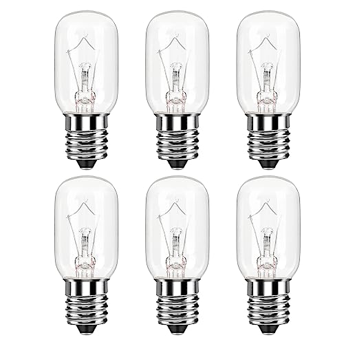Neanete Microwave Light Bulb for Under Range Hood Appliance Refrigerator T8 40 Watt 125V E17 intermediate Base Warm White Replacement Bulb for 8206232A, 1890433, AP4512653, WB25X10030 Pack of 6