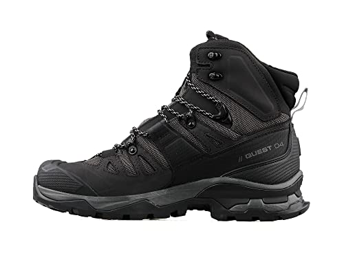 Salomon QUEST 4 GORE-TEX Hiking Boots for Men, Magnet/Black/Quarry, 10.5
