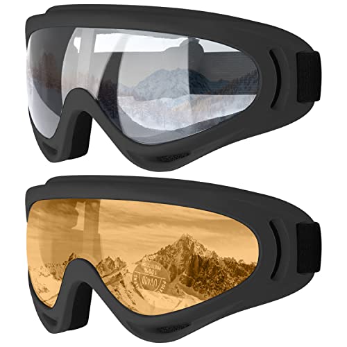 COOLOO Ski Goggles, Snow Snowboard Goggles for Men Women Kids - UV Protection Foam Anti-Scratch Dustproof