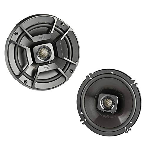 Polk Audio DB652 DB+ Series 6.5' Coaxial Speaker for Car & Marine, 2-Way Boat & Car Audio Speaker, 40-22kHz Frequency Response, Polypropylene Woofer Cone & 3/4' Silk Dome Tweeter, Black