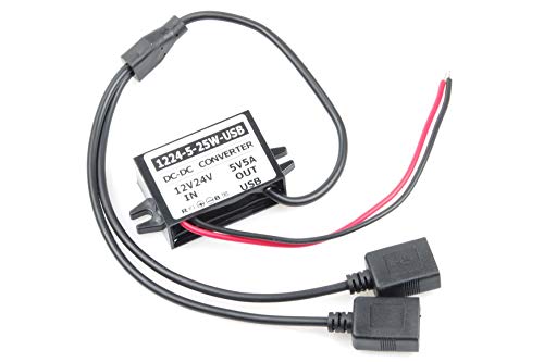 KNACRO 5V Dual USB DC-DC Convert Step-Down Power Supply Module 9v 12V 24V 36v 8-40V to 5V 5A 25W Dual USB Female Output Waterproof