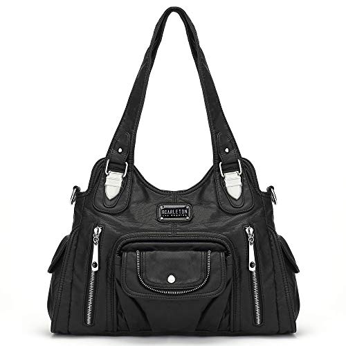 Scarleton Handbags for Women, Purses for Women, Hobo Bags for Women, Purses and Handbags, Womens Purse w/Multi Pocket, H163501, Black