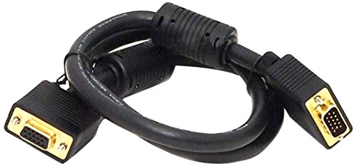 Monoprice 102897 3-Feet Super VGA Male to Female Monitor Cable with Ferrites Black