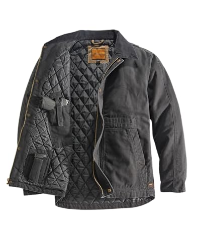 Venado Concealed Carry Jacket for Men - Heavy Duty Canvas - Conceal Carry Pockets (Black, Large)