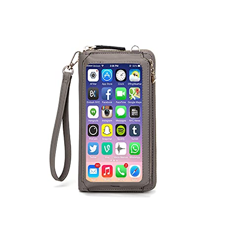 myfriday Women Touch Screen Wristlet Handbag, RFID Protection Small Crossbody Bag Phone Wallets Purse