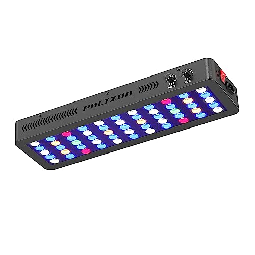 Phlizon 165W Dimmable Full Spectrum Aquarium LED Light Fish Tank LED Reef Decoration Light for Saltwater Freshwater Fish Coral Reef (20'x7'x2.4')