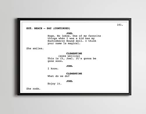 Eternal Sunshine of the Spotless Mind - Screenplay POSTER! (up to 24' x 36') - Film - Writing - Jim Carrey - Kate Winslet - Science Fiction