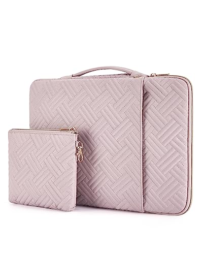 BAGSMART Laptop Sleeve Bag Compatible with MacBook Air/Pro, 13-13.3 inch Notebook, Pro 14 Inch, Air M2 13 Case Accessories Bag, Pink