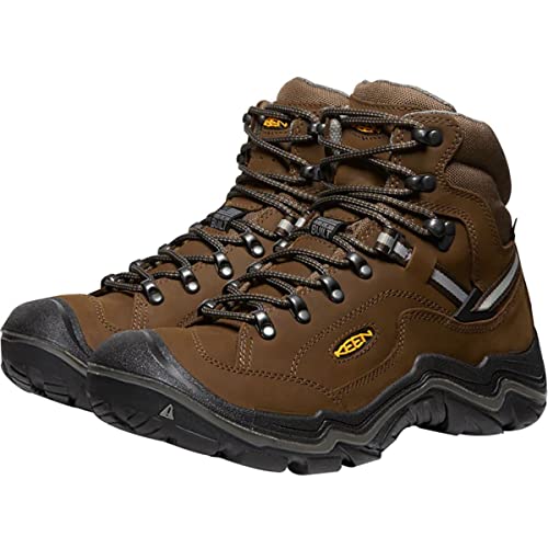 KEEN mens Durand 2 Mid Waterproof Hiking Boot, Cascade Brown/Gargoylee, 8.5 Wide US