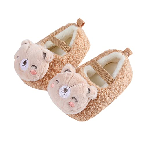 Uniex Baby Boy Girl Fleece Booties Warm Cozy Shoes Winter Snow Boots Anti-Slip Soft Sole Warm Socks Newborn First Walker Crib Infant Baby Shoes
