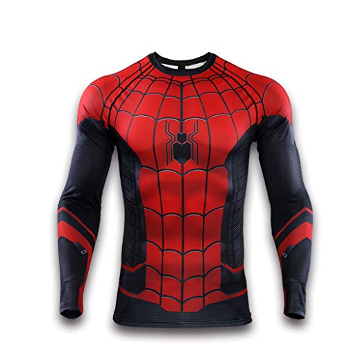 Briskforever Men Compression Shirts Super-Hero Long Sleeve Cosplay Tee Fitness Running Workout Sports Base Layer Tops