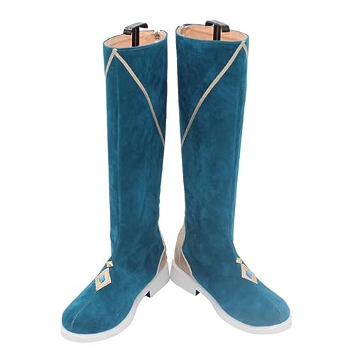 YXIDLMCOS Shenhe Shen he Genshin Impact Boots Cosplay Shoes Custom Made Props Anime Halloween WW3443 (28CM)