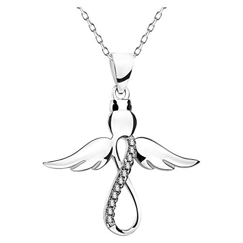 Sofia Milani - Women's Necklace 925 Silver - with Zirconia Stones - Guardian Angel Pendant - 50157