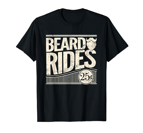Beard Rides Funny Vintage Distressed Mens Beard T-Shirt