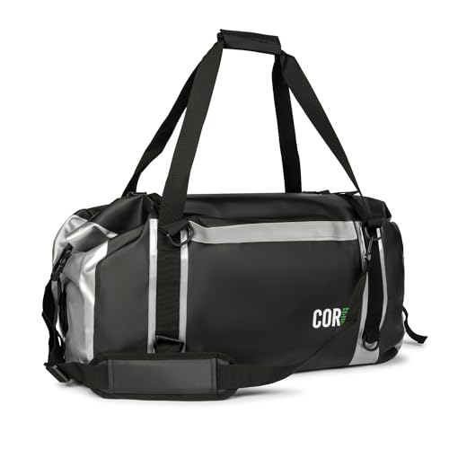 Waterproof Duffel Bag 60L Extra Large | Heavy Duty Dry Duffle Gear Bag with Durable Compression Straps & Handles for Surf Paddle Dive Snowboard Kayak or Motorcycle by Cor Surf