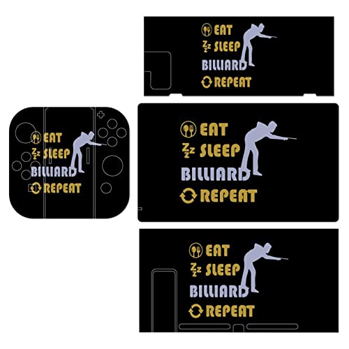 Billiard Eat Sleep Repeat Decal Stickers Cover Skin Protective FacePlate for Switch for Switch