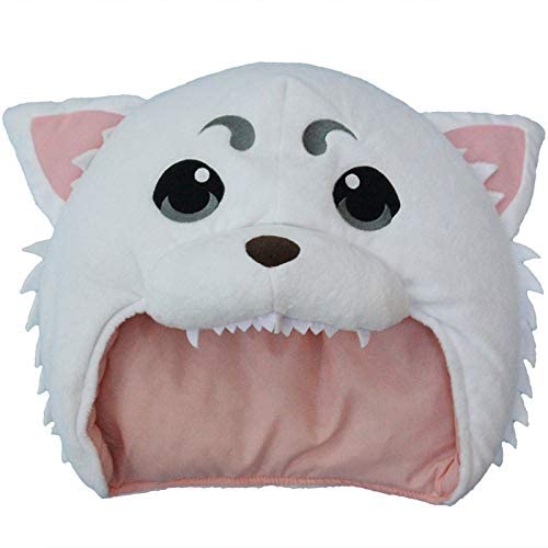 Gintama Sadaharu Cosplay Hat Cute Stuffed Plush Hat Anime Costume Prop (White)