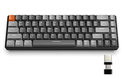 MAGIC-REFINER RK68 60% Wireless Mechanical Keyboard, Bluetooth 5.0/2.4GHz with Dual Mode 2-in-1 Receiver, Ergonomic Compact 68-Key Hot Swappable Gaming Keyboard, Blue Switch for Mac Windows PC