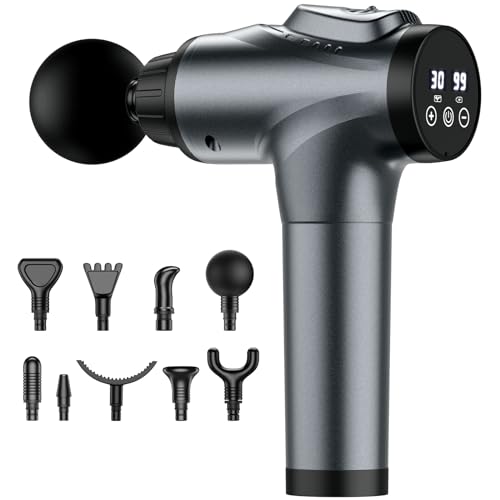 APHERMA Massage Gun, Muscle Massage Gun for Athletes Handheld Electric Deep Tissue Back Massager, Percussion Massage Device for Pain Relief with 30 Speed Levels 9 Heads,Father's Day Gifts