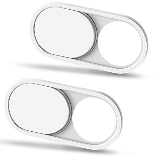 CloudValley Webcam Cover Slide, 0.023 Inch White, Web Camera Cover for MacBook Pro, MacBook air, Laptop, iMac, Desktop, PC, iPad, iPhone 8/7/6 Plus, Privacy Protection, Ultra-Thin[2 Packs]