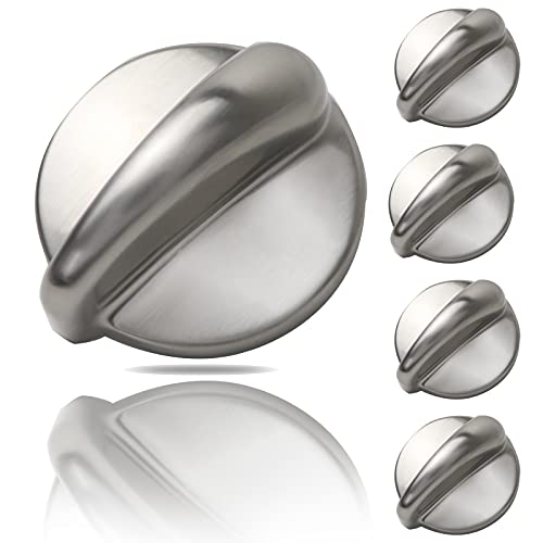 5 Packs WB03K10303 Profile Stove Cooktop Oven Rang Knob Replacements for GE,Heavy Duty Metal 191d5100 knob Cooktop Oven Knob Replace ge profile stove knob Part WB03K10208,AP4980246, 1810427, AH3486484