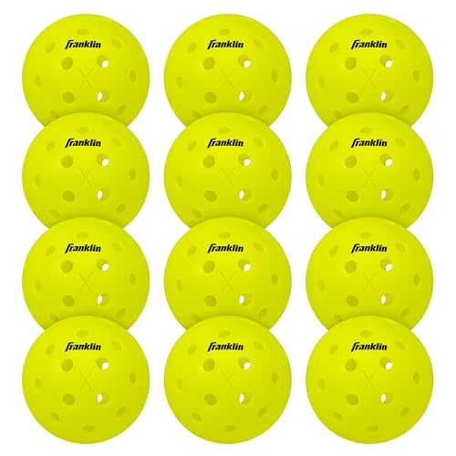 Franklin Sports Outdoor - X-40 Pickleball Balls - USA (USAPA) Approved - 12 Pack Outside - Optic Yellow - US Open Ball