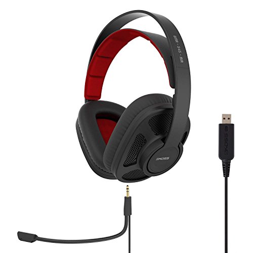 Koss GMR-545-AIR USB Over-Ear Gaming Headphones, Two Cords with Microphone Included, Open-Back Design, Wired with USB Plug, Black