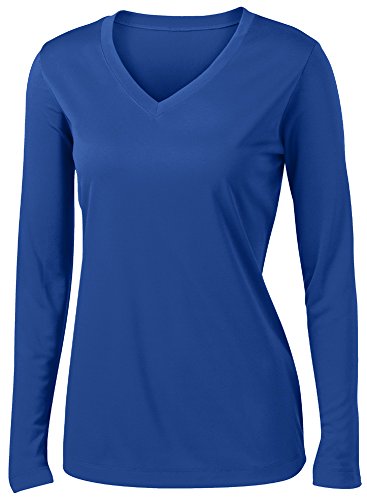 Women's Long Sleeve Athletic Tops for Women Workout and Running Shirts – Athletic Compression Shirt Royal-M