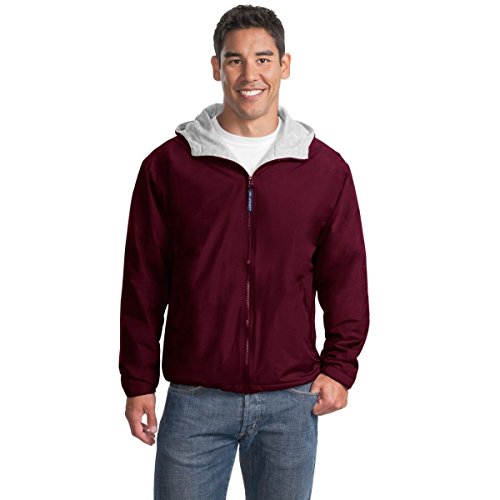 Port Authority Team Jacket, Maroon and Light Oxford, M