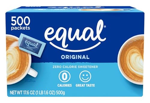 EQUAL 0 Calorie Sweetener, Sugar Substitute, Zero Calorie Sugar Alternative Sweetener Packets, Sugar Alternative, 500 Count