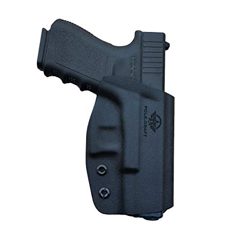 OWB Kydex Holster for Glock 19 19x 25 30s 44 45 17 Glock 26 (Gen 1-5) / 22 23 27 31 32 33 (Gen 3-4) Pistol, Waistband Outside Carry 1.5'-2' Belt Clip - Black, Right