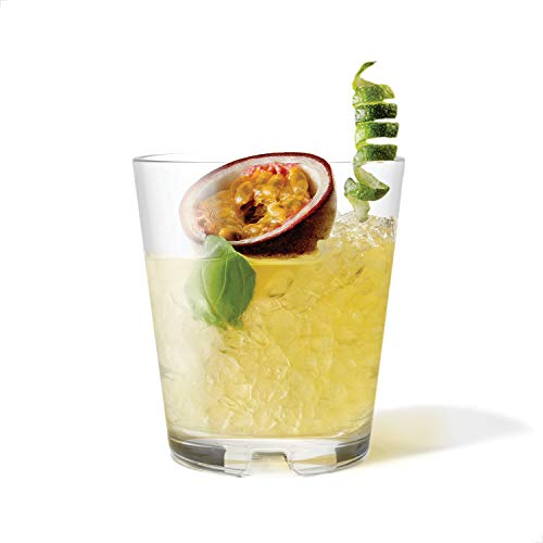 TOSSWARE RESERVE 12oz Stacking Double Old Fashioned, SET OF 4, Premium Quality, Tritan Dishwasher Safe & Heat Resistant Unbreakable Plastic Old Fashioned Glasses, Clear